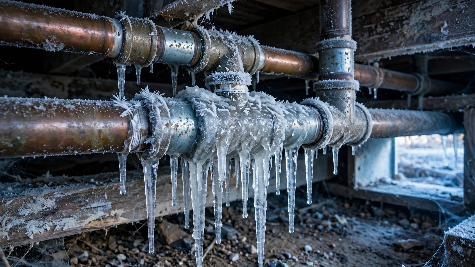 Plumber thawing a frozen water pipe in a Northglenn, CO home